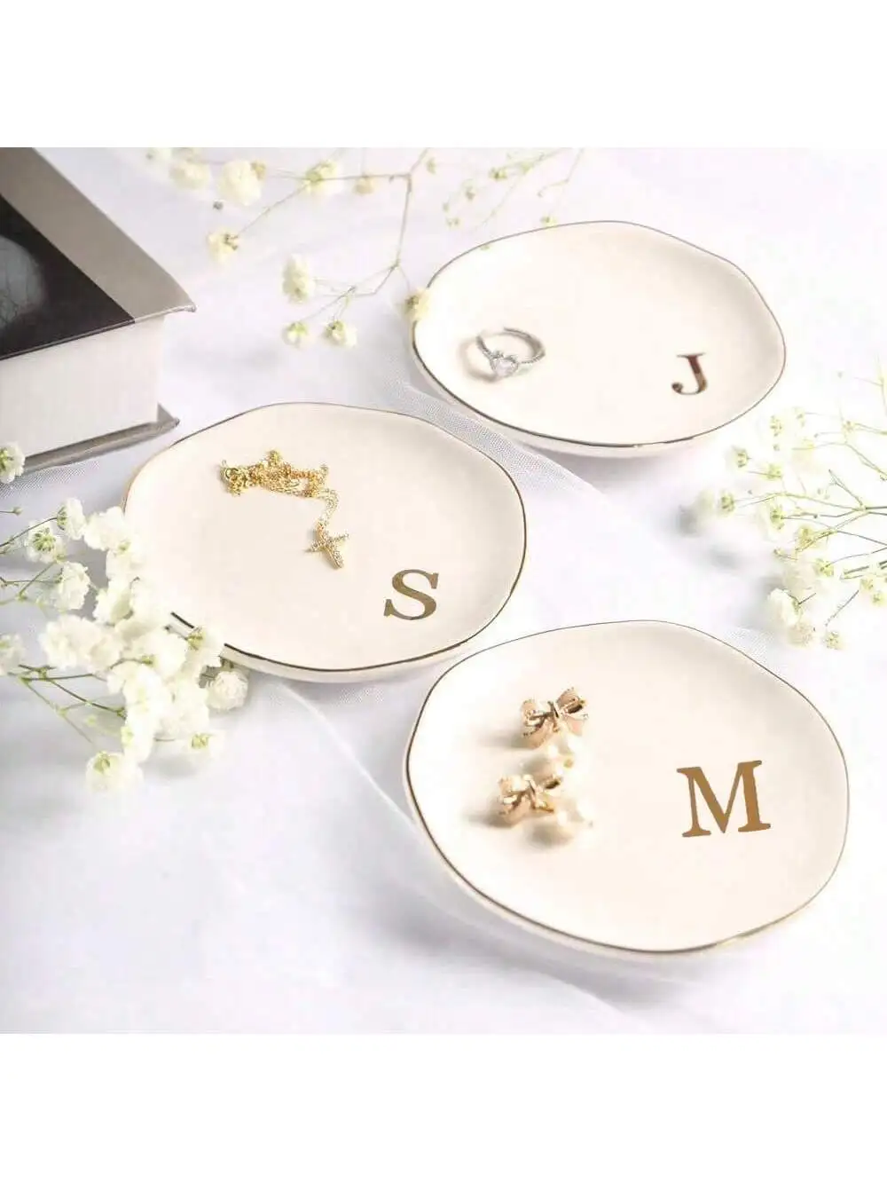 Wedding Z - Initials Ring Dish Jewery Tray with