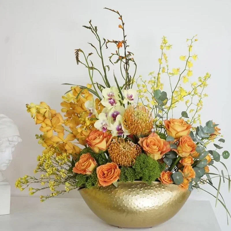 Centerpiece Vase Tall - New Large Size Golden Bowl Pot
