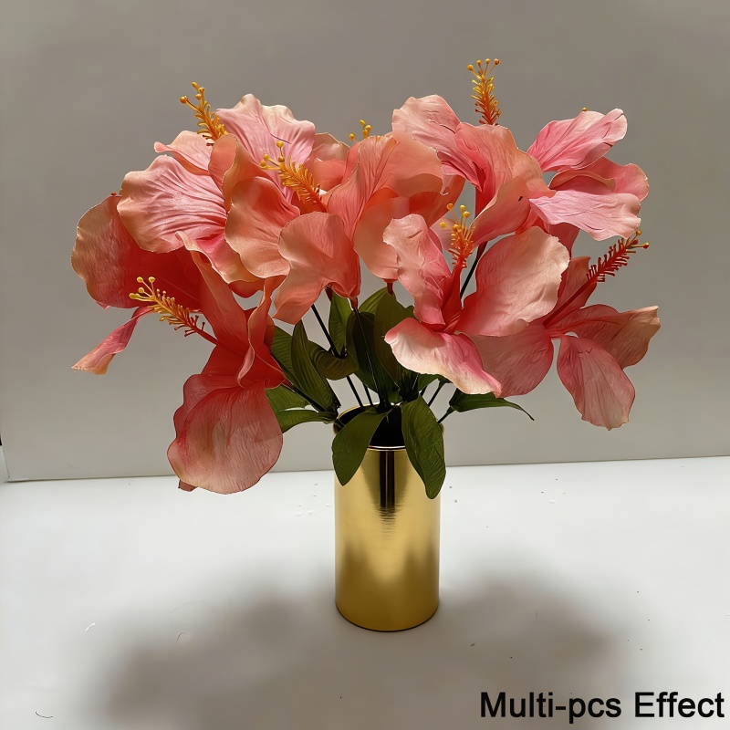 15 Flowers = 3 Bunches of Hibi - Centerpiece Vase Tall 评论和价格