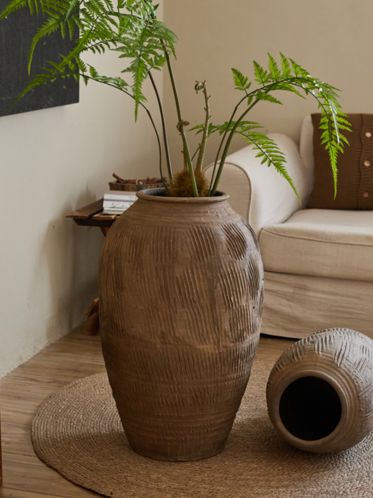 Retro Vintage Large Terracotta - Centerpiece Vase Tall 评论和价格