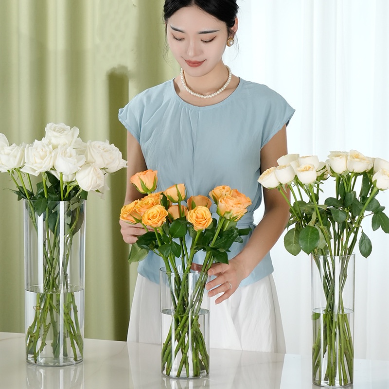 New Acrylic Clear Cylinder Flo - Centerpiece Vase Tall 评论和价格