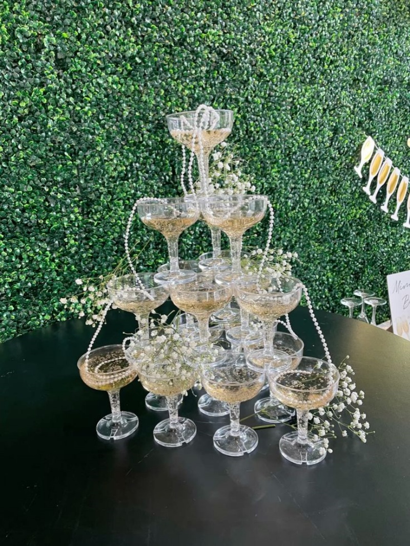 20-60PCS Acrylic Champagne Cou - Champagne Tower Set 评论和价格