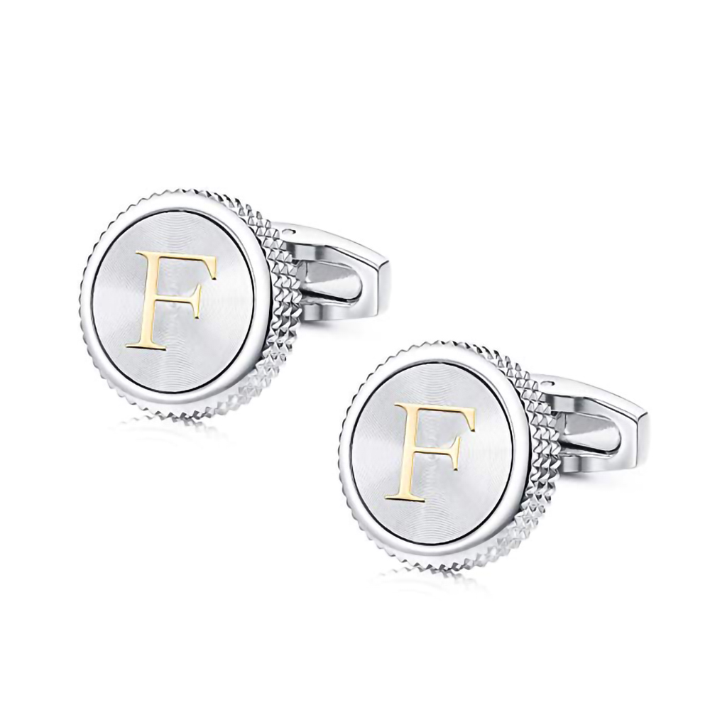 Round 26 Letters A-Z Cufflinks - Wedding Z 评论和价格