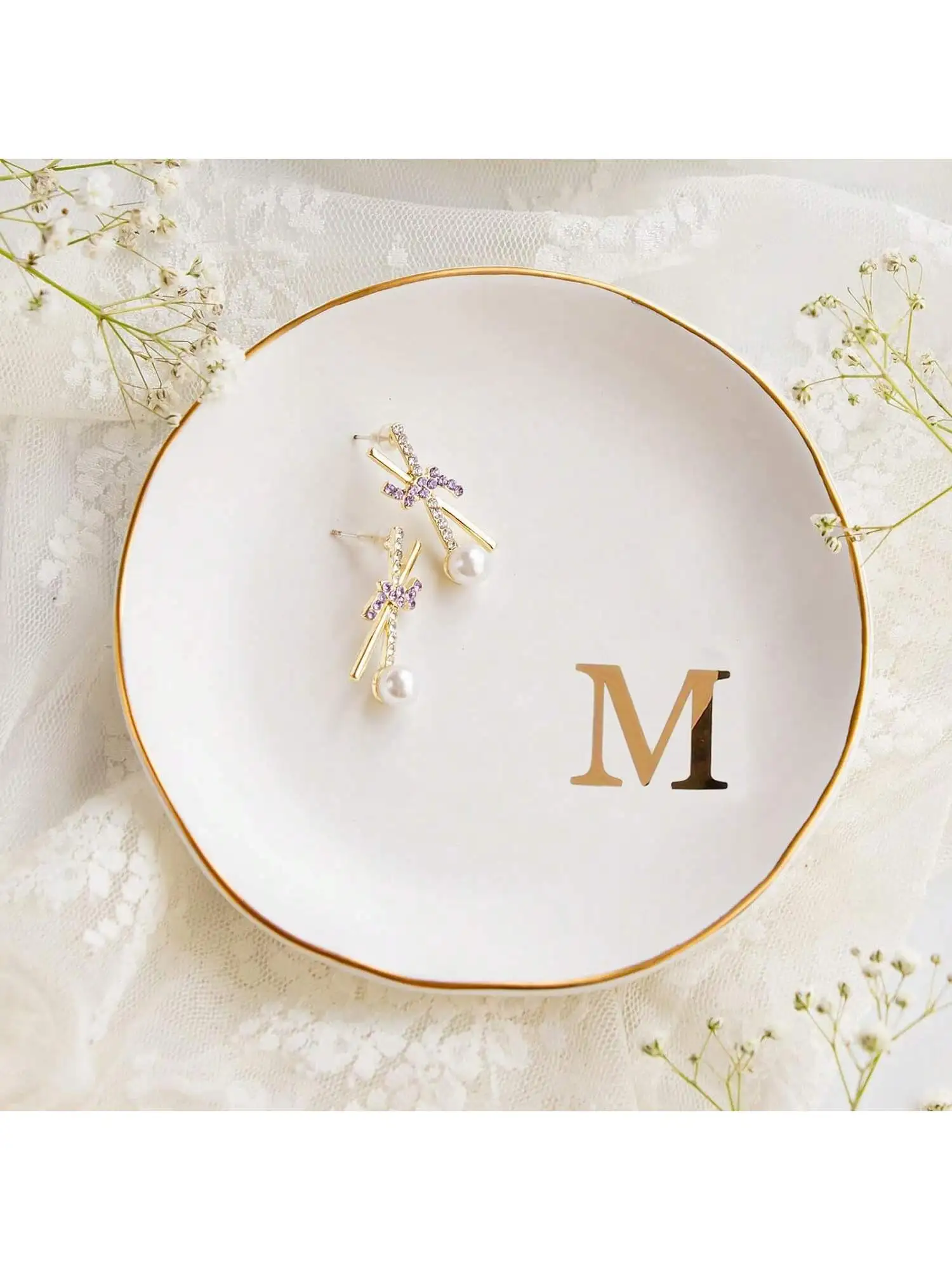 Initials Ring Dish Jewery Tray - Wedding Z 评论和价格