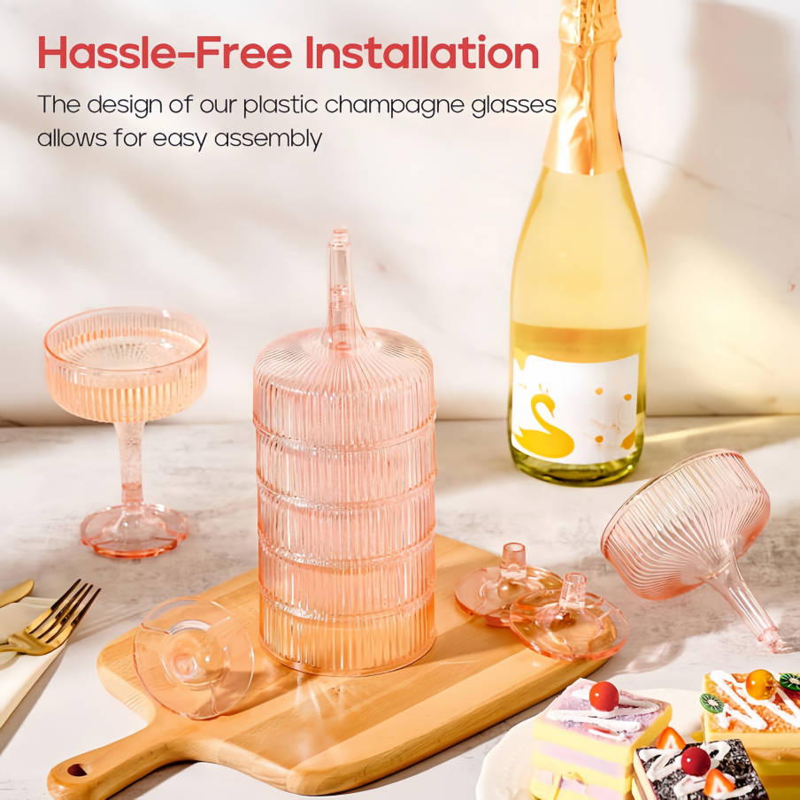 4-6Tier Plastic Champagne Towe - Champagne Tower Set 评论和价格