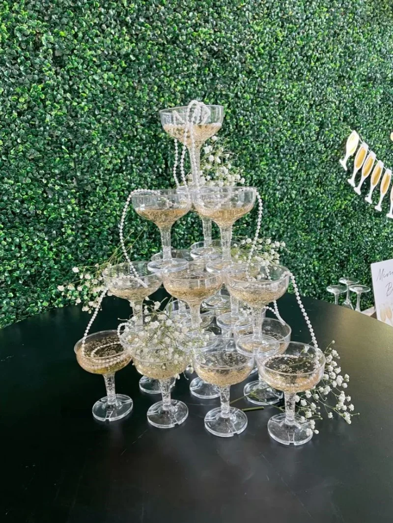 20-60PCS Acrylic Champagne Cou - Champagne Tower Set 评论和价格