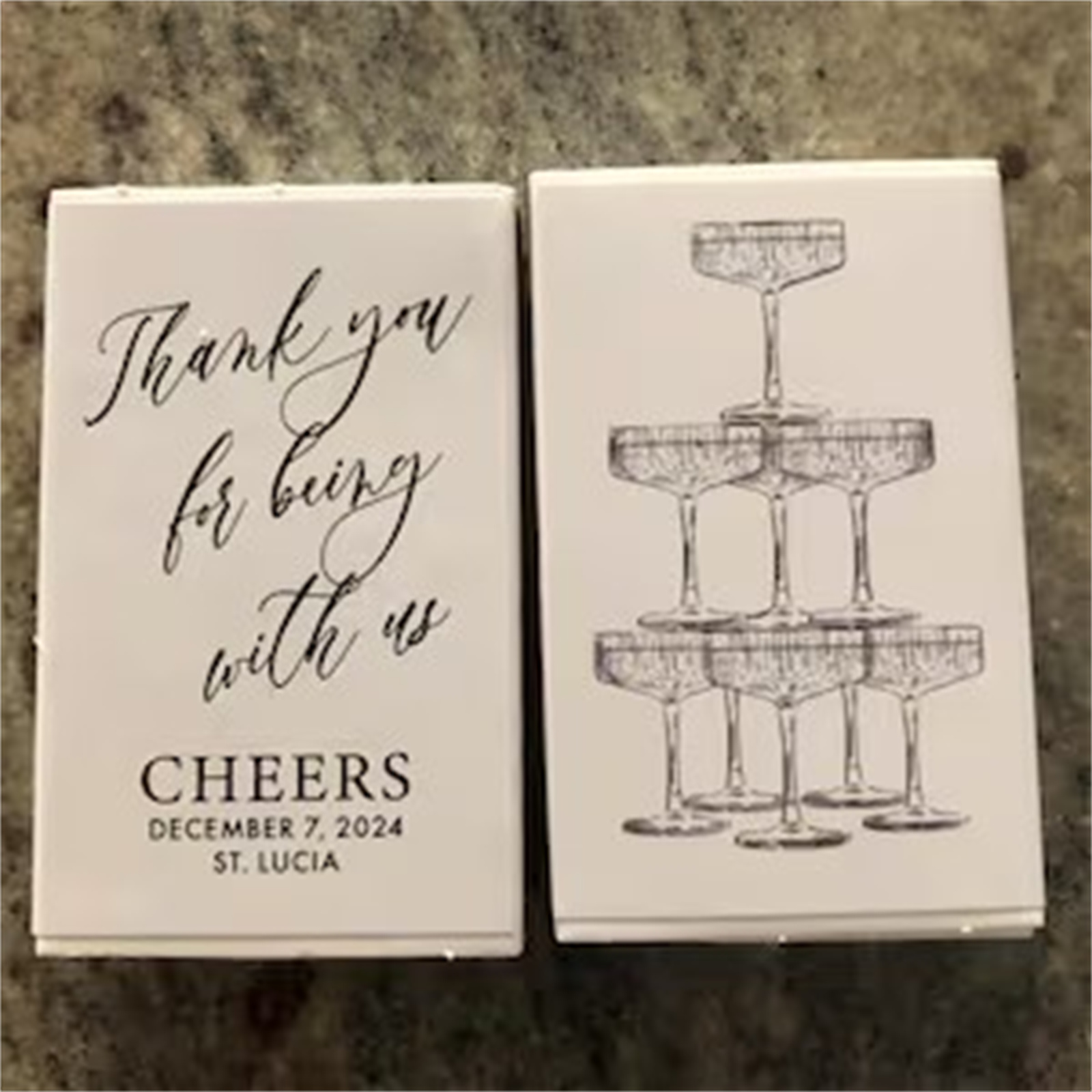 Personalized Matchboxes SET OF - Champagne Tower Set 评论和价格