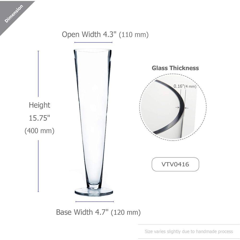 WGV Trumpet Glass Vase Bulk, O - Centerpiece Vase Tall 评论和价格