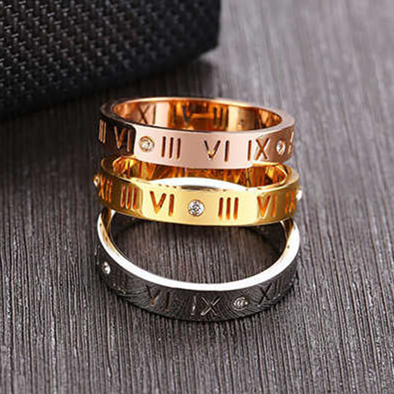 Hollow Roman Numeral Ring Stai - Wedding Z 评论和价格